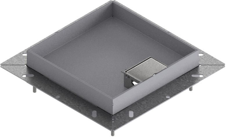 Produktbild UBDK 210 301  -  Unterflur-Bodendose UBDK 210 inkl. Deckel mit Kante, 30mm Vertiefung und 1 Schnurauslass