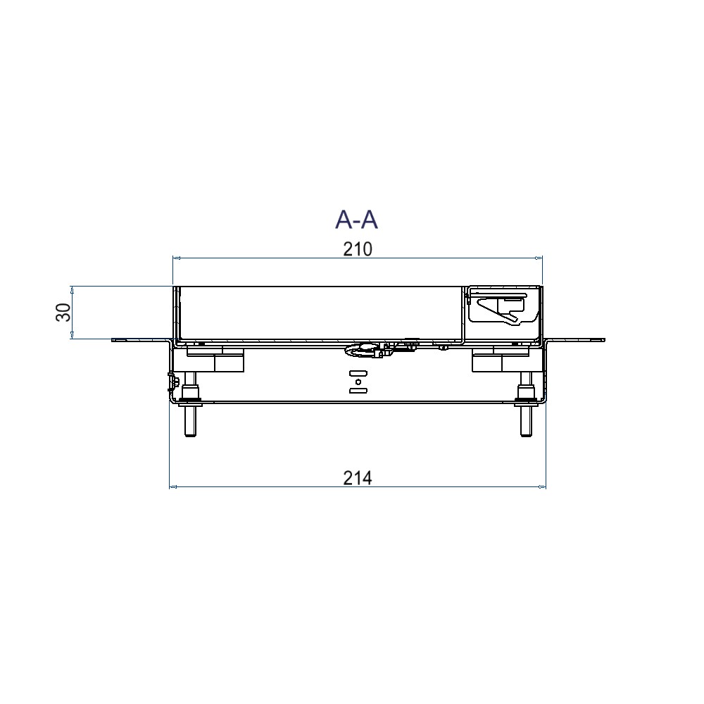 Produktbild UBDK 210 301 - Unterflur-Bodendose UBDK 210 inkl. Deckel mit Kante, 30mm Vertiefung und 1 Schnurauslass