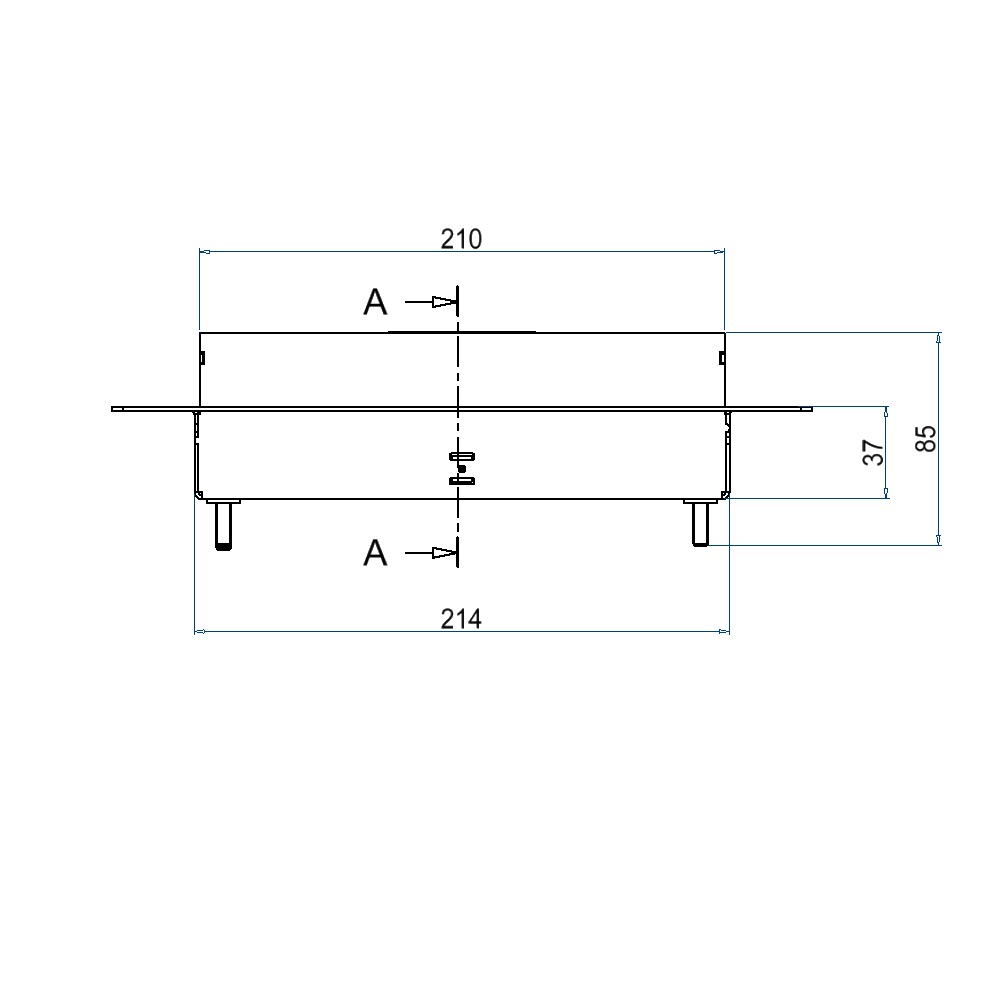 Produktbild UBDK 210 301 - Unterflur-Bodendose UBDK 210 inkl. Deckel mit Kante, 30mm Vertiefung und 1 Schnurauslass