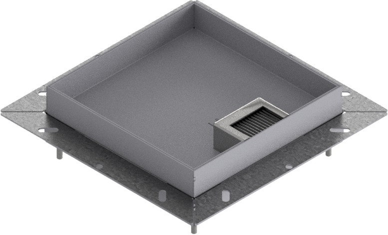 Produktbild UBDK 210 303  -  Unterflur-Bodendose UBDK 210 inkl. Deckel mit Kante, 30mm Vertiefung und 1 Bürstenauslass