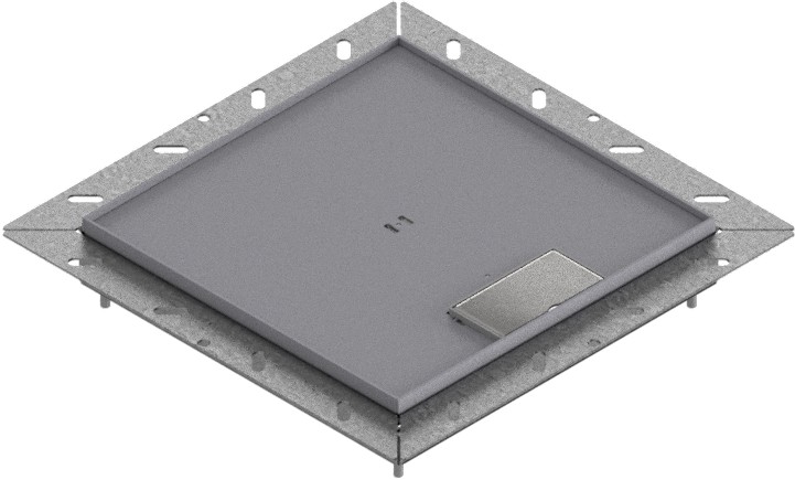 Produktbild UBDK 260 051  -  Unterflur-Bodendose UBDK 260 inkl. Deckel, flach (SVZ) ohne Kante, mit 5mm Vertiefung und 1 Schnurauslass