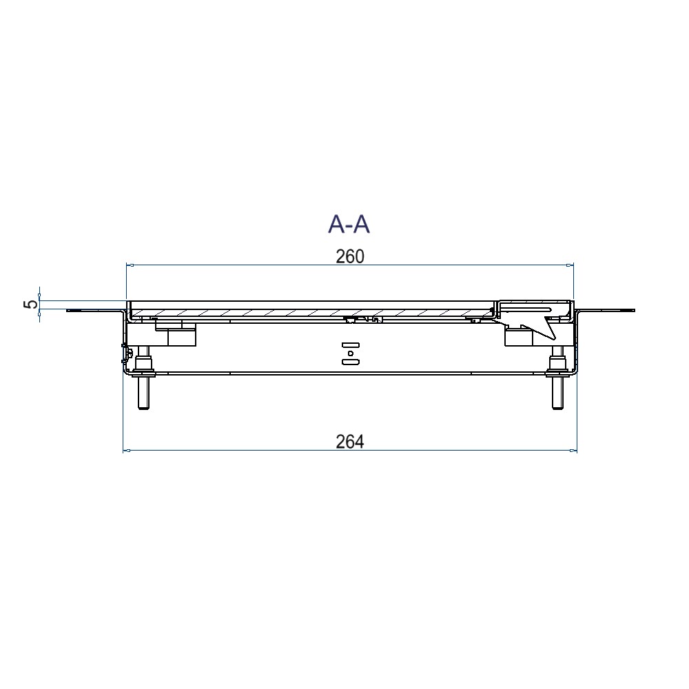 Produktbild UBDK 260 051 - Unterflur-Bodendose UBDK 260 inkl. Deckel, flach (SVZ) ohne Kante, mit 5mm Vertiefung und 1 Schnurauslass