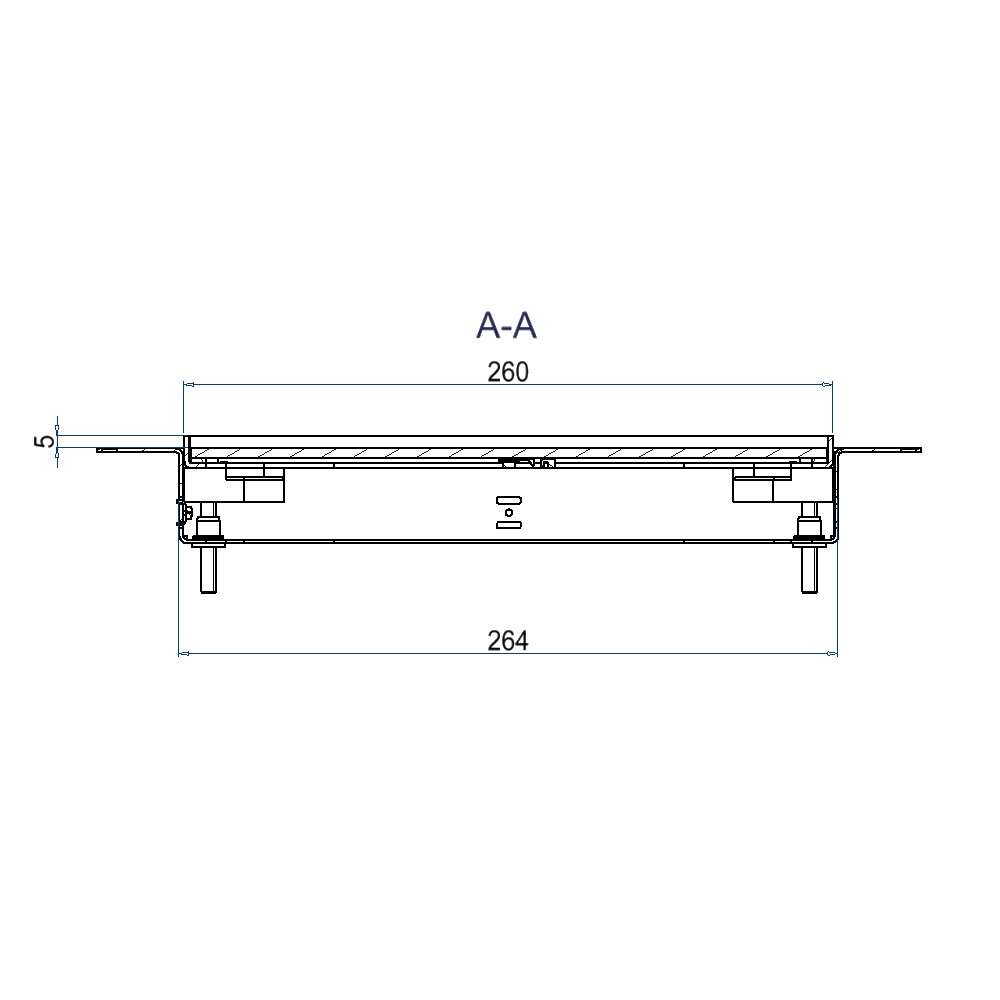 Produktbild UBDK 260 050 - Unterflur-Bodendose UBDK 260 inkl. Blinddeckel, flach (SVZ) ohne Kante, mit 5mm Vertiefung