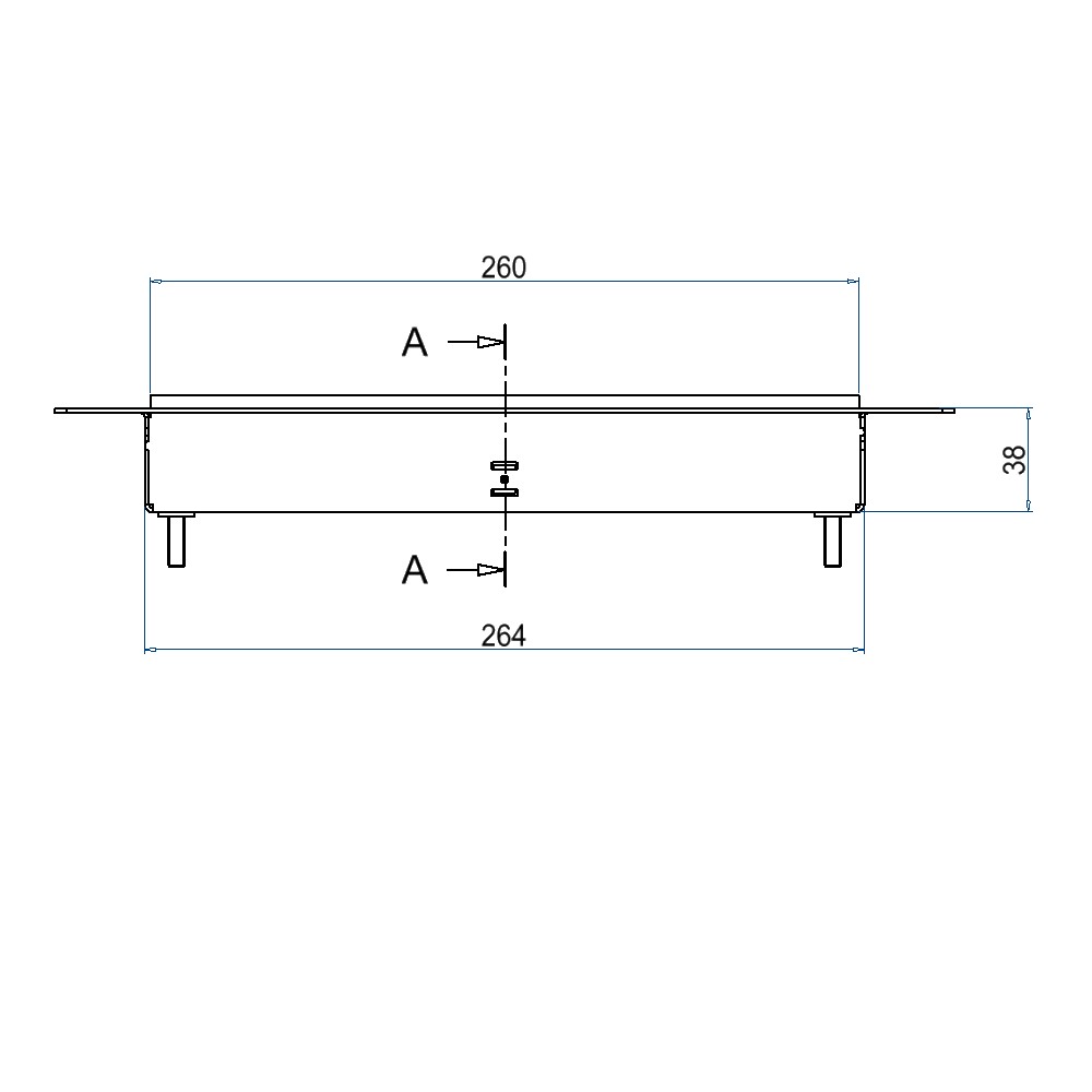 Produktbild UBDK 260 050 - Unterflur-Bodendose UBDK 260 inkl. Blinddeckel, flach (SVZ) ohne Kante, mit 5mm Vertiefung
