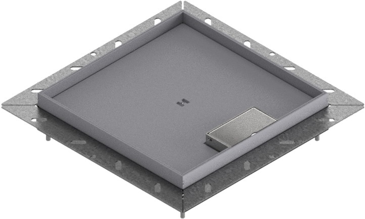 Produktbild UBDK 260 151  -  Unterflur-Bodendose UBDK 260 inkl. Deckel mit Kante, 15mm Vertiefung und 1 Schnurauslass