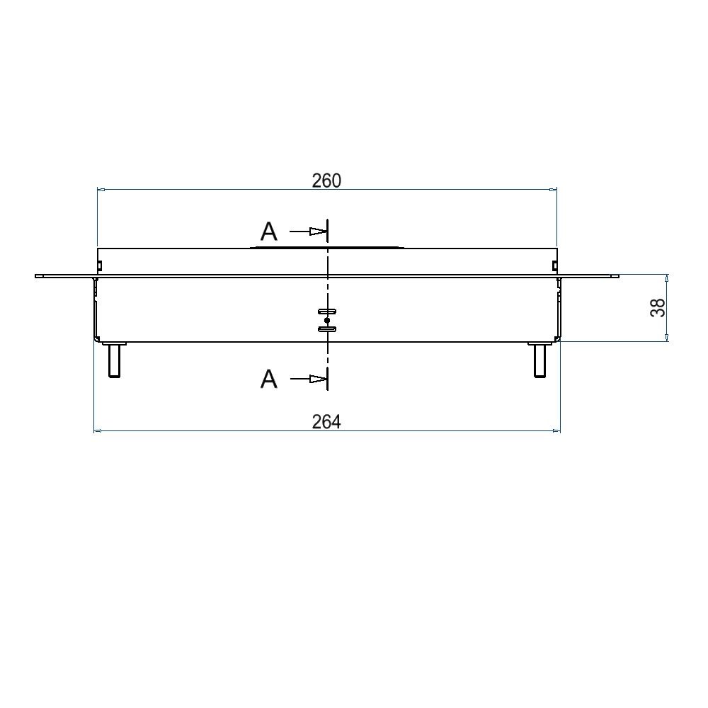 Produktbild UBDK 260 151 - Unterflur-Bodendose UBDK 260 inkl. Deckel mit Kante, 15mm Vertiefung und 1 Schnurauslass
