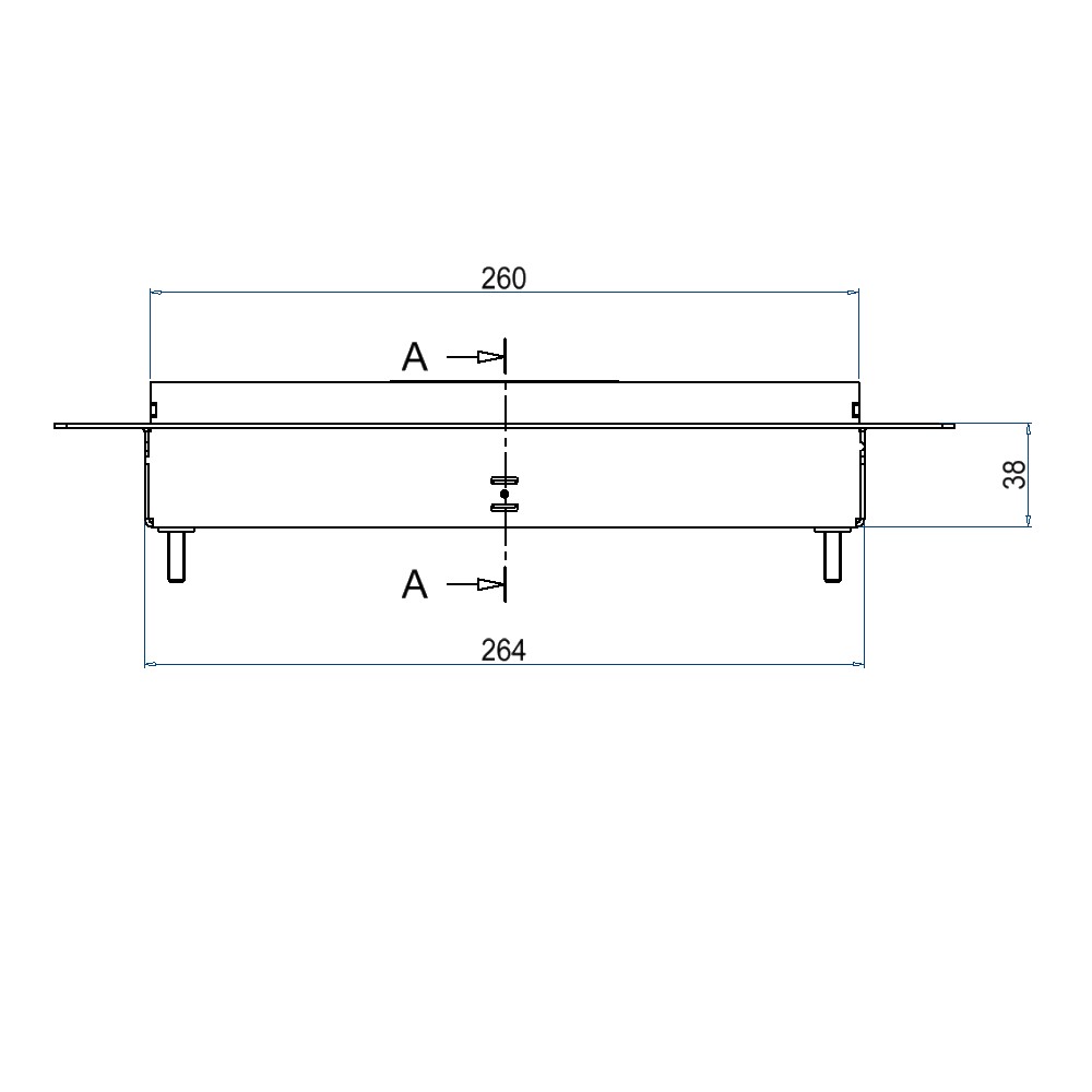Produktbild UBDK 260 153 - Unterflur-Bodendose UBDK 260 inkl. Deckel mit Kante, 15mm Vertiefung und 1 Bürstenauslass