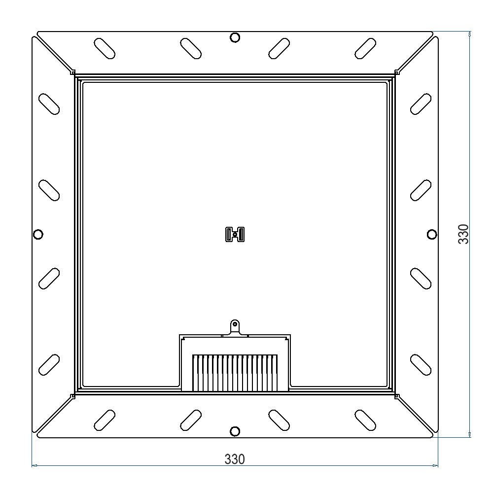 Produktbild UBDK 260 153 - Unterflur-Bodendose UBDK 260 inkl. Deckel mit Kante, 15mm Vertiefung und 1 Bürstenauslass