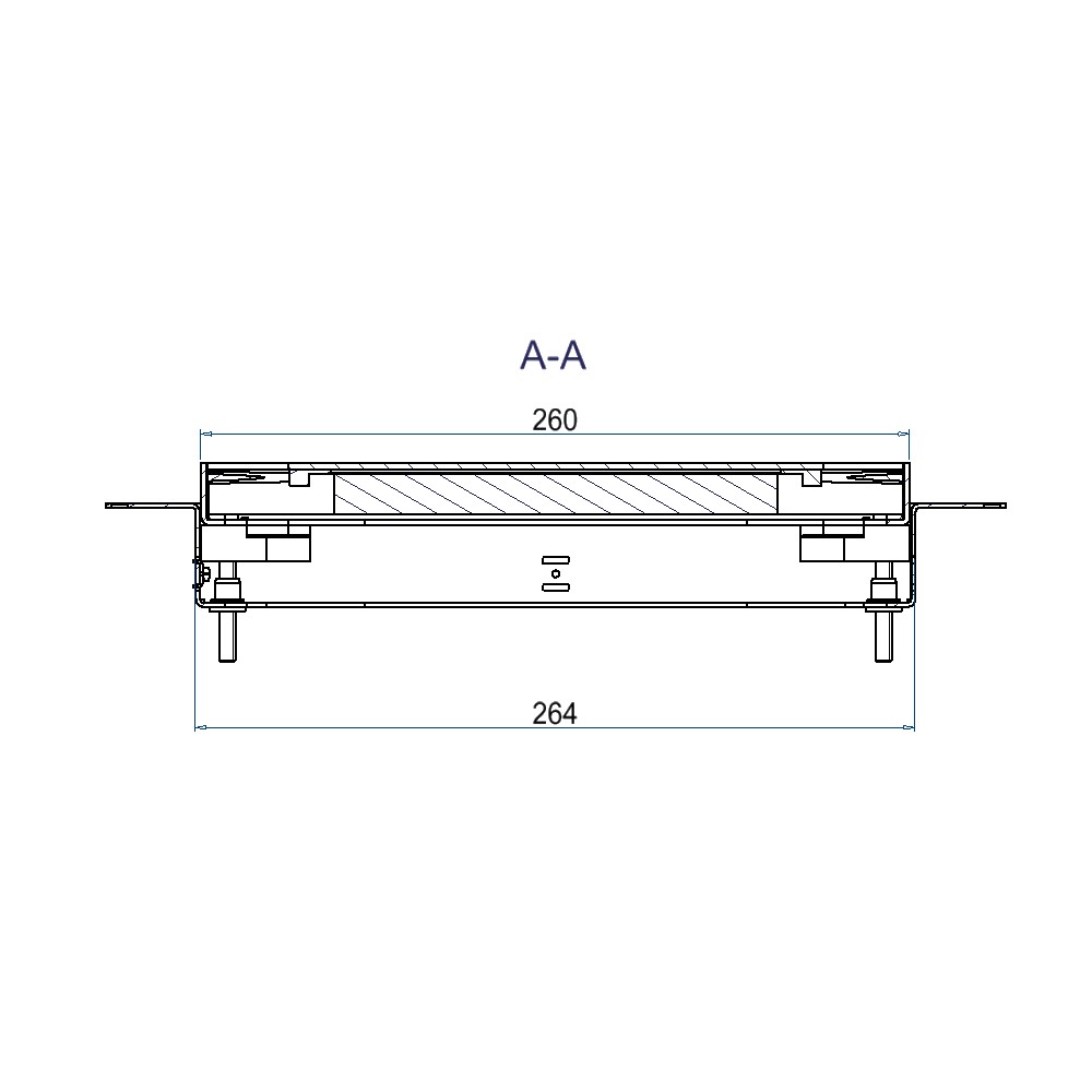 Produktbild UBDK 260 004 - Unterflur-Bodendose UBDK 260 inkl. belegtem Deckel aus Chromstahl, geschliffen, und 2 Bürstenauslässen