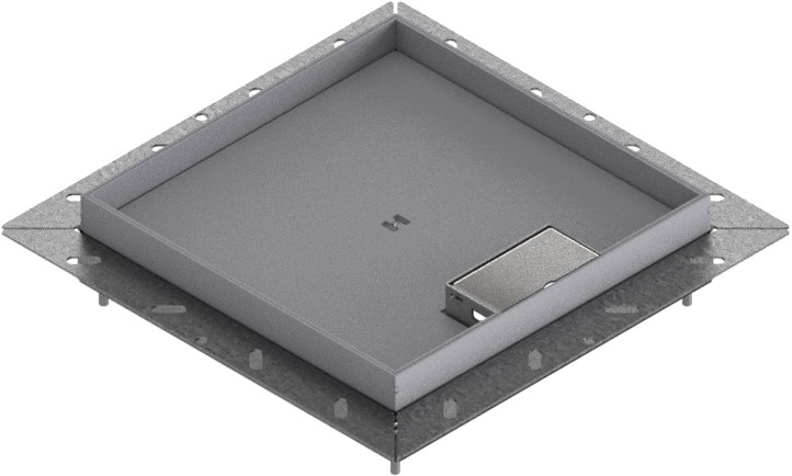 Produktbild UBDK 260 201  -  Unterflur-Bodendose UBDK 260 inkl. Deckel mit Kante, 20mm Vertiefung und 1 Schnurauslass