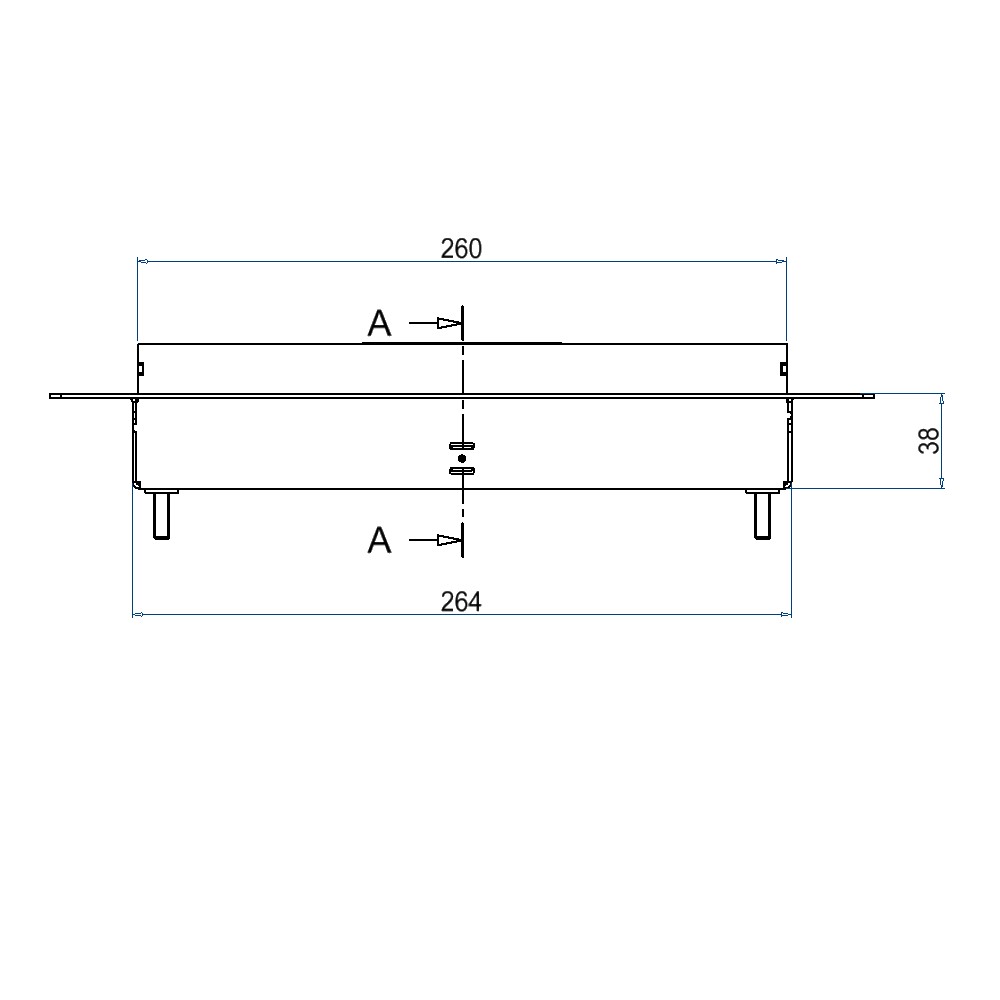 Produktbild UBDK 260 202 - Unterflur-Bodendose UBDK 260 inkl. Deckel mit Kante, 20mm Vertiefung und 2 Schnurauslässen
