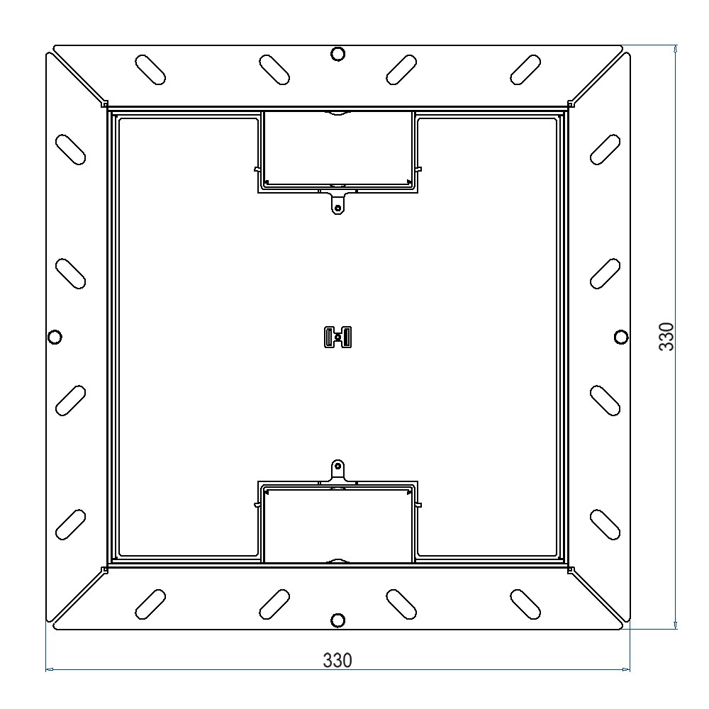 Produktbild UBDK 260 202 - Unterflur-Bodendose UBDK 260 inkl. Deckel mit Kante, 20mm Vertiefung und 2 Schnurauslässen