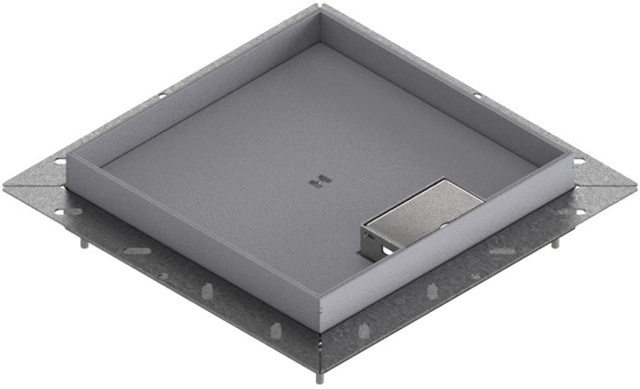 Produktbild UBDK 260 251  -  Unterflur-Bodendose UBDK 260 inkl. Deckel mit Kante, 25mm Vertiefung und 1 Schnurauslass