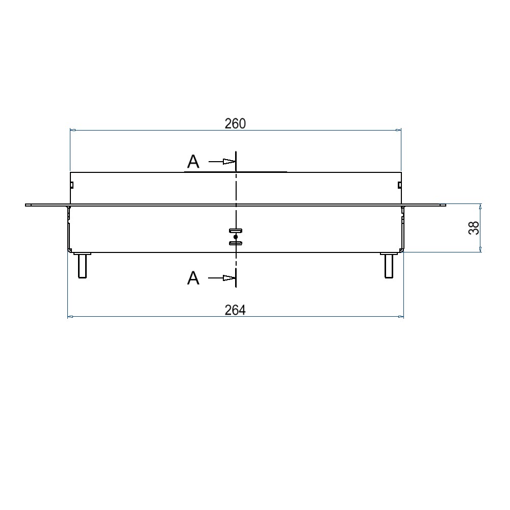 Produktbild UBDK 260 251 - Unterflur-Bodendose UBDK 260 inkl. Deckel mit Kante, 25mm Vertiefung und 1 Schnurauslass