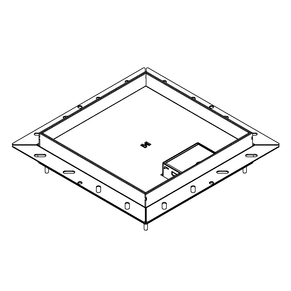 Produktbild UBDK 260 251 - Unterflur-Bodendose UBDK 260 inkl. Deckel mit Kante, 25mm Vertiefung und 1 Schnurauslass