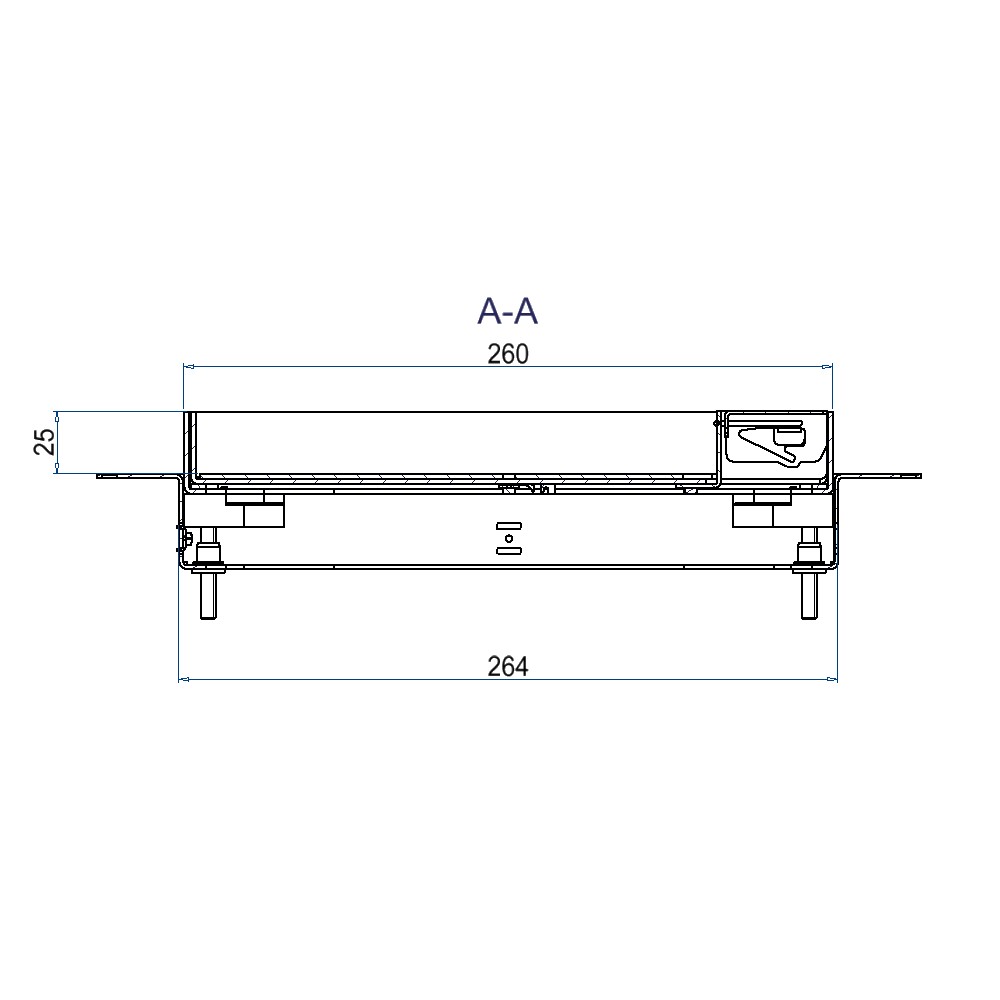 Produktbild UBDK 260 251 - Unterflur-Bodendose UBDK 260 inkl. Deckel mit Kante, 25mm Vertiefung und 1 Schnurauslass