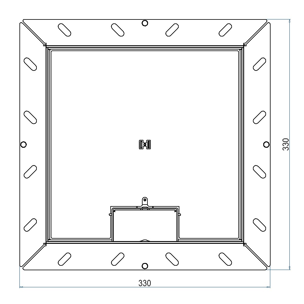 Produktbild UBDK 260 251 - Unterflur-Bodendose UBDK 260 inkl. Deckel mit Kante, 25mm Vertiefung und 1 Schnurauslass