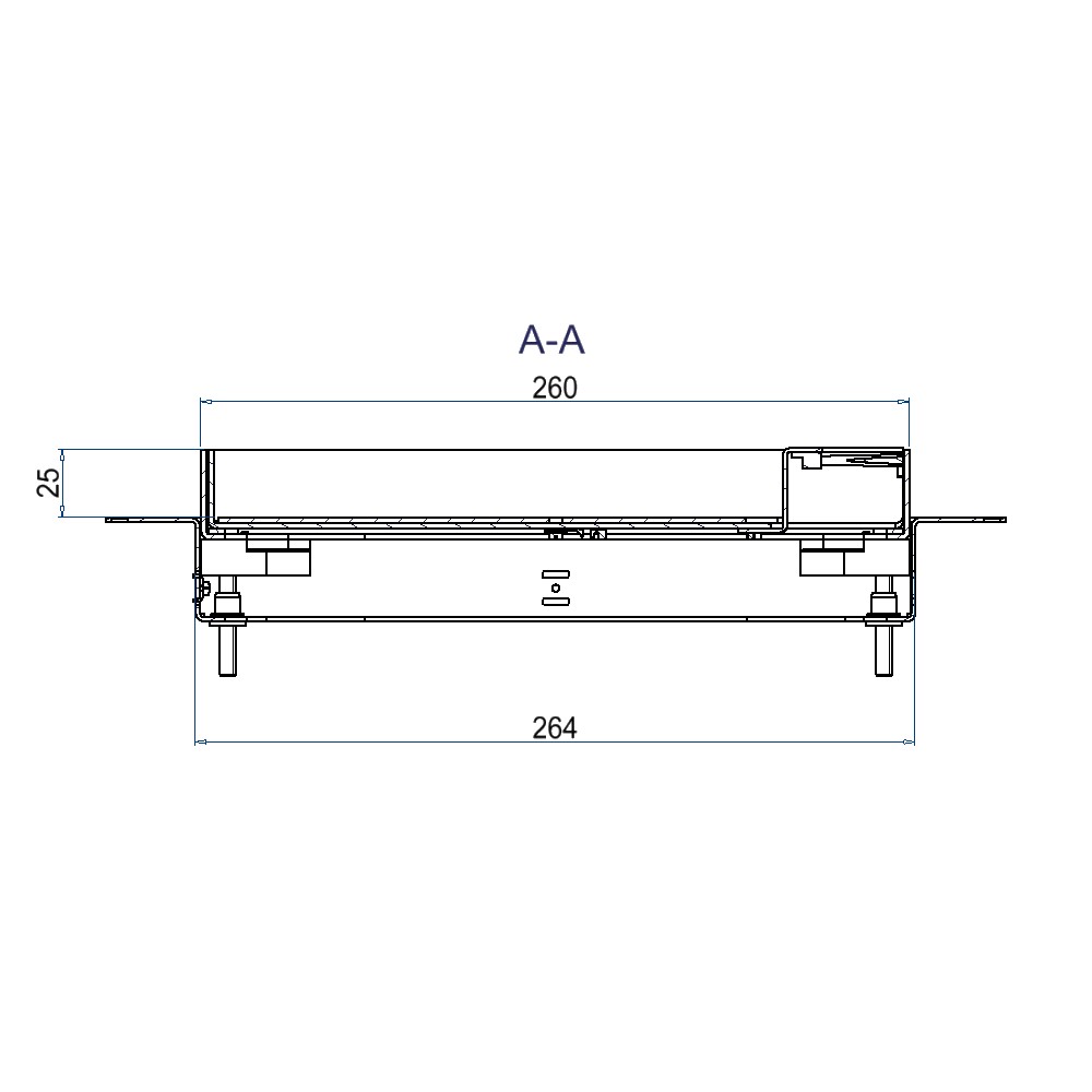Produktbild UBDK 260 253 - Unterflur-Bodendose UBDK 260 inkl. Deckel mit Kante, 25mm Vertiefung und 1 Bürstenauslass