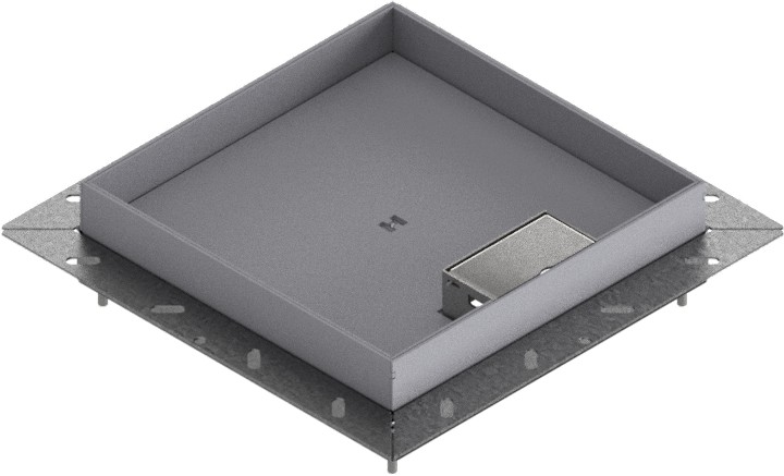 Produktbild UBDK 260 301  -  Unterflur-Bodendose UBDK 260 inkl. Deckel mit Kante, 30mm Vertiefung und 1 Schnurauslass