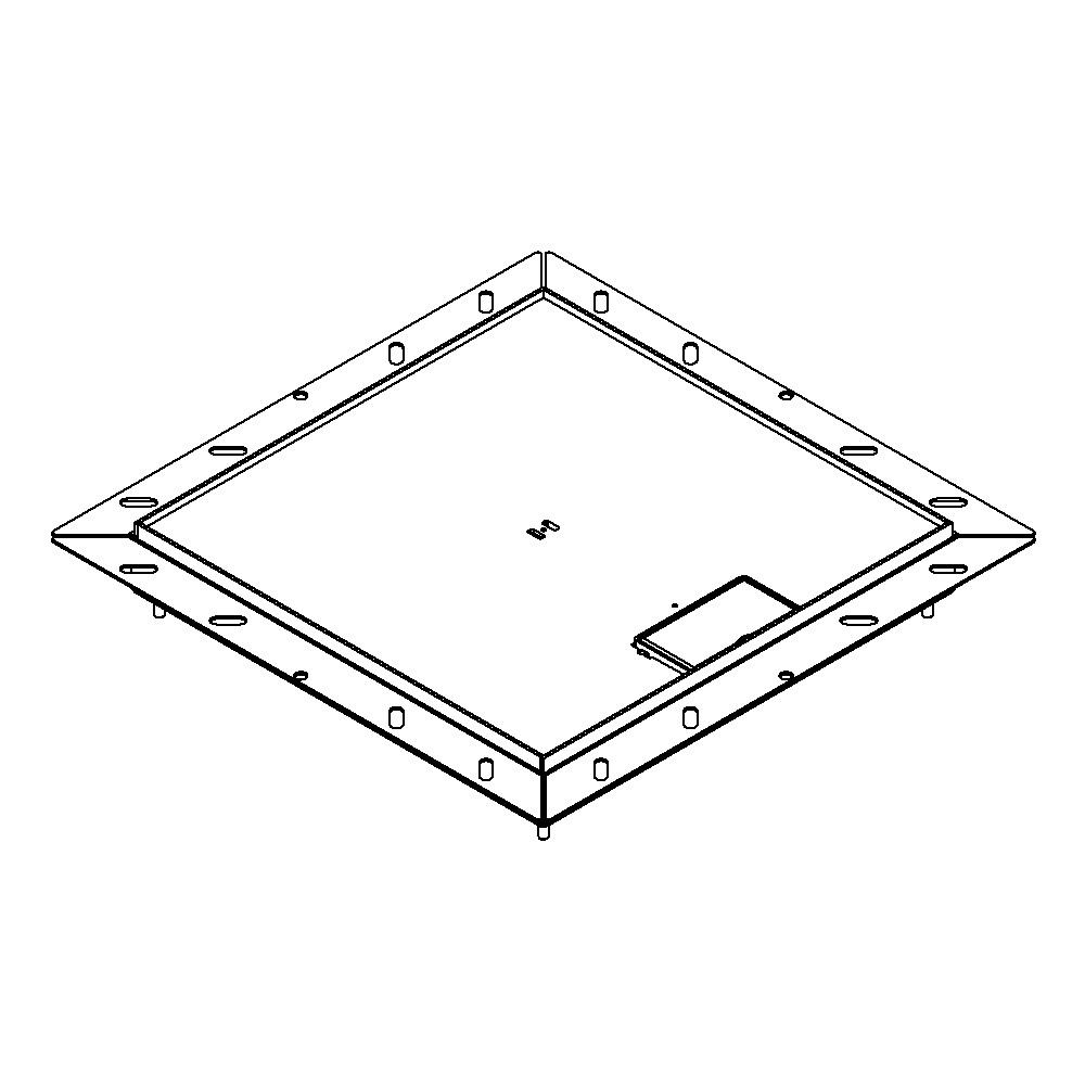 Produktbild UBDK 320 051 - Unterflur-Bodendose UBDK 320 inkl. Deckel, flach (SVZ) ohne Kante, mit 5mm Vertiefung und 1 Schnurauslass