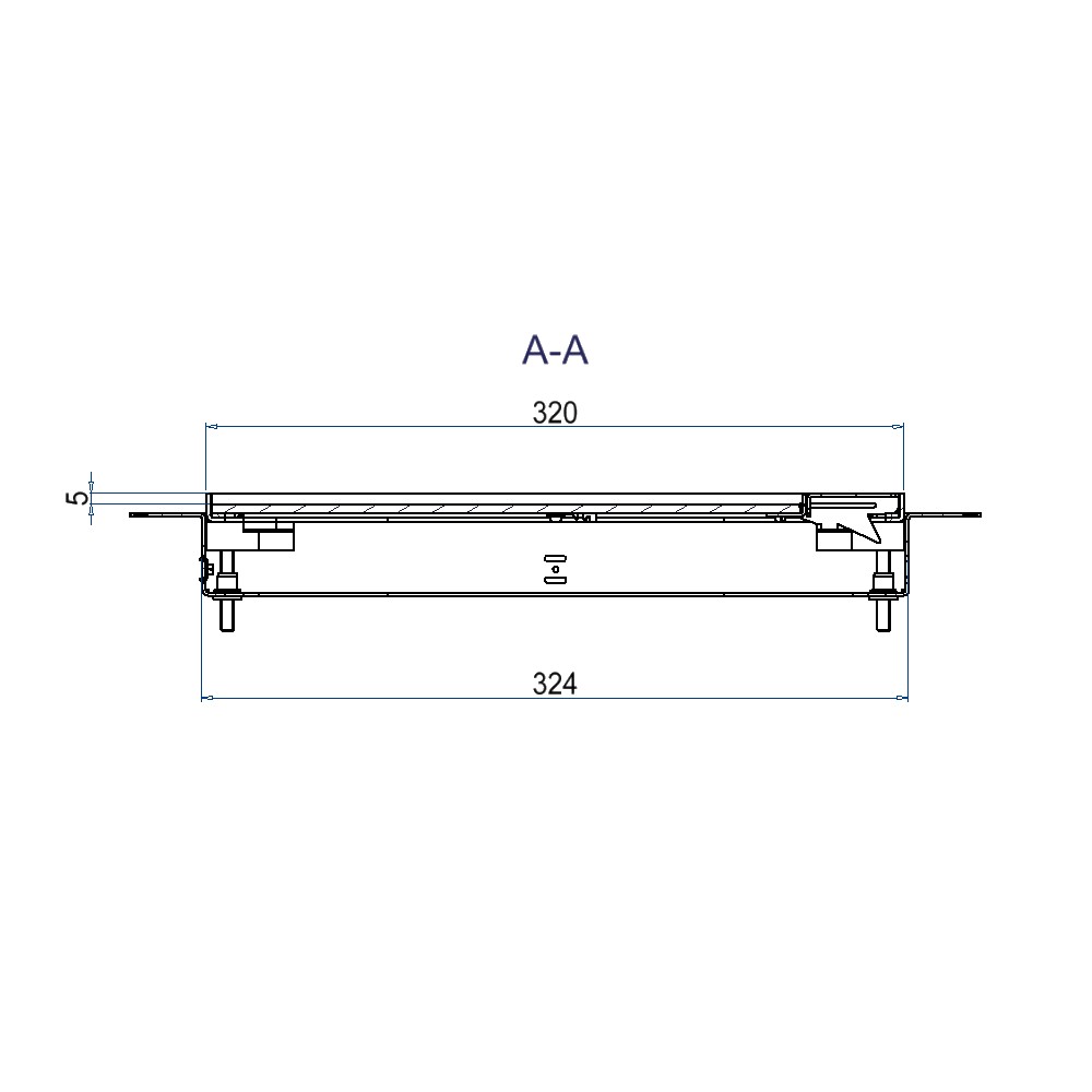 Produktbild UBDK 320 051 - Unterflur-Bodendose UBDK 320 inkl. Deckel, flach (SVZ) ohne Kante, mit 5mm Vertiefung und 1 Schnurauslass