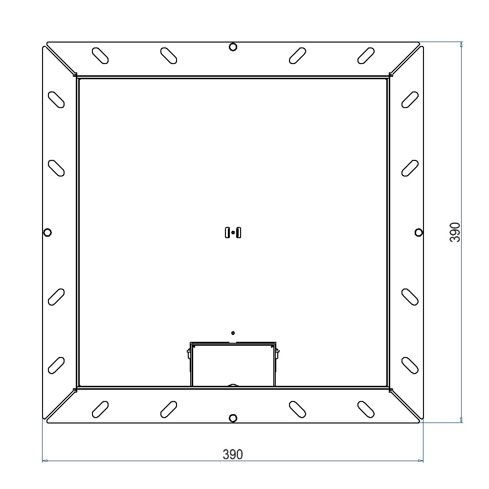 Produktbild UBDK 320 051 - Unterflur-Bodendose UBDK 320 inkl. Deckel, flach (SVZ) ohne Kante, mit 5mm Vertiefung und 1 Schnurauslass