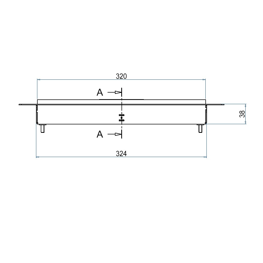 Produktbild UBDK 320 053 - Unterflur-Bodendose UBDK 320 inkl. Deckel, flach (SVZ) ohne Kante, mit 5mm Vertiefung und 1 Bürstenauslass