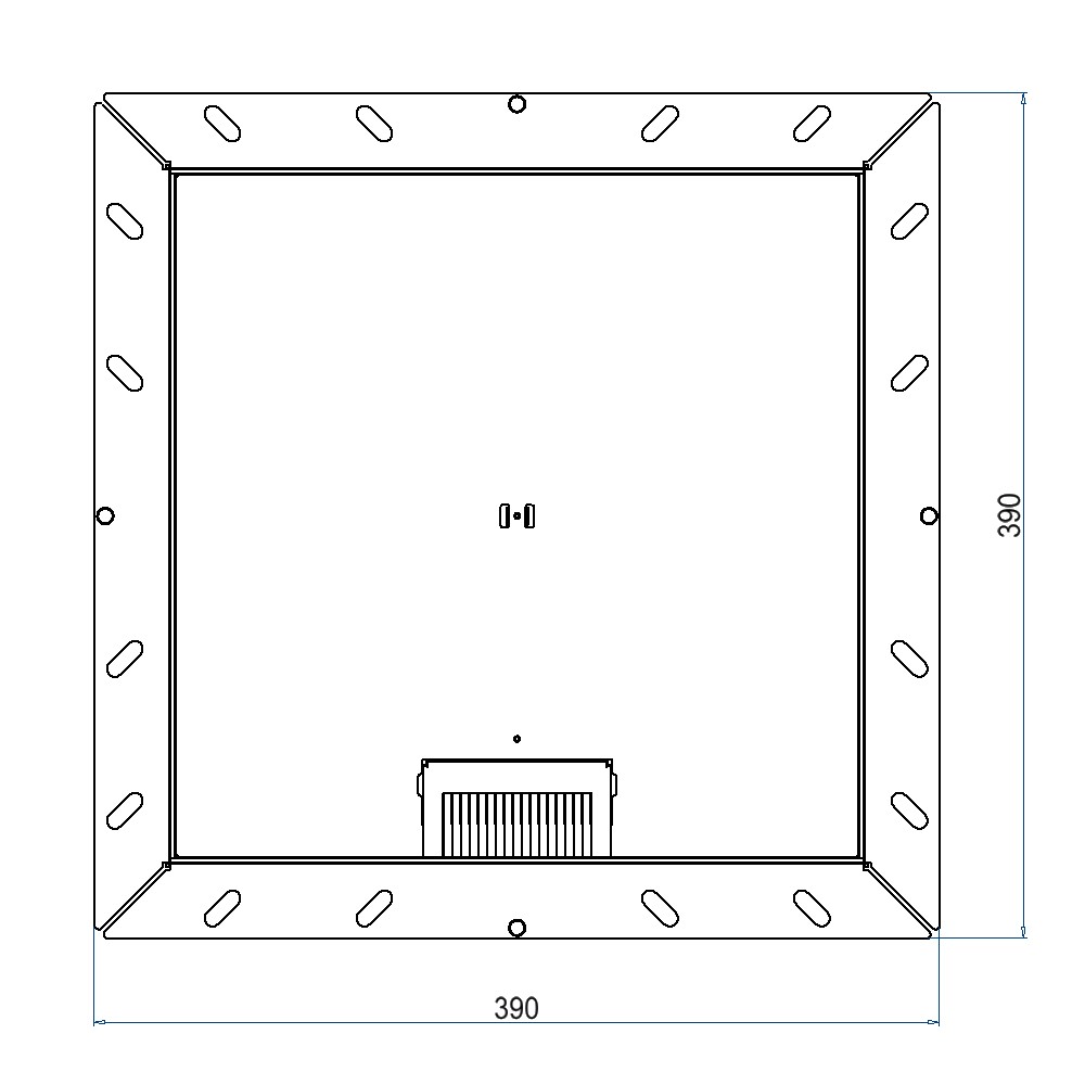 Produktbild UBDK 320 053 - Unterflur-Bodendose UBDK 320 inkl. Deckel, flach (SVZ) ohne Kante, mit 5mm Vertiefung und 1 Bürstenauslass