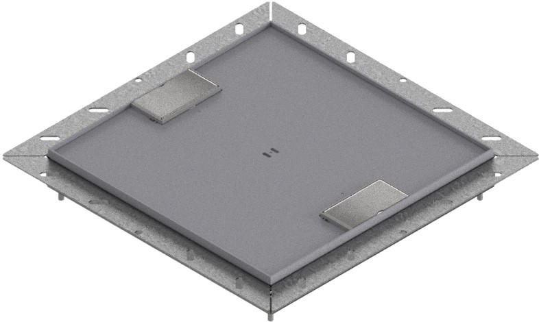 Produktbild UBDK 320 052  -  Unterflur-Bodendose UBDK 320 inkl. Deckel, flach (SVZ) ohne Kante, mit 5mm Vertiefung und 2 Schnurauslässe