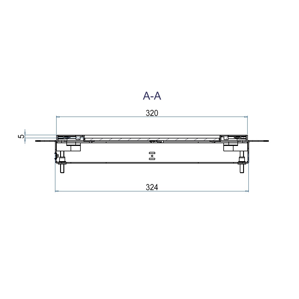 Produktbild UBDK 320 054 - Unterflur-Bodendose UBDK 320 inkl. Deckel, flach (SVZ) ohne Kante, mit 5mm Vertiefung und 2 Bürstenauslässen