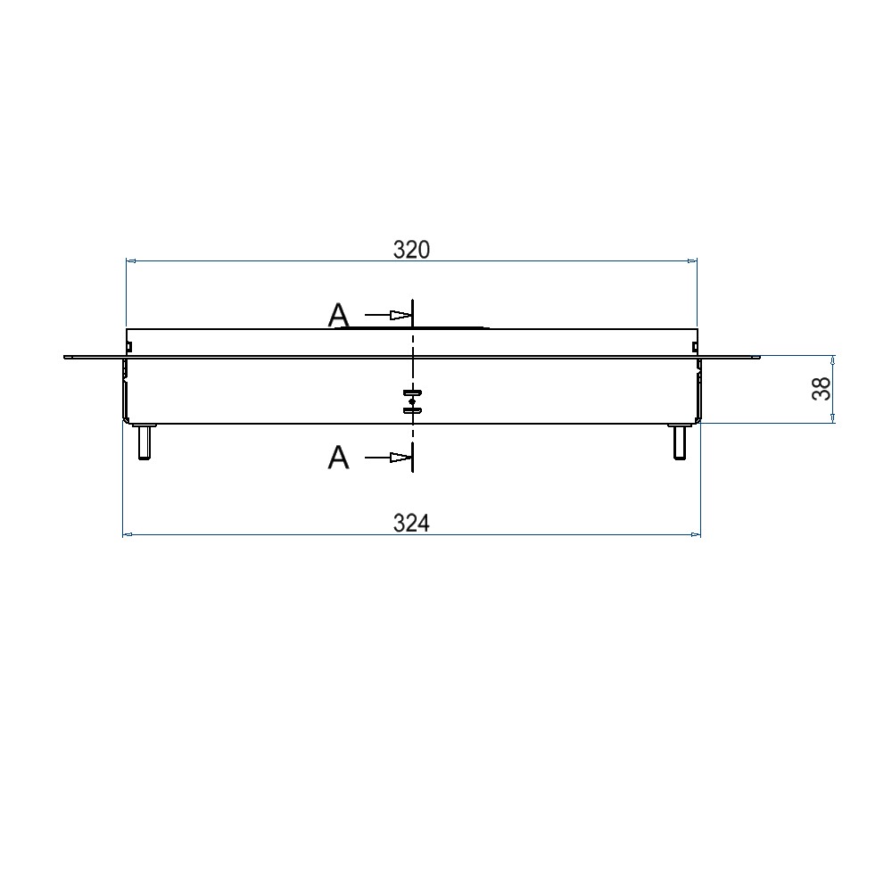 Produktbild UBDK 320 151 - Unterflur-Bodendose UBDK 320 inkl. Deckel mit Kante, 15mm Vertiefung und 1 Schnurauslass