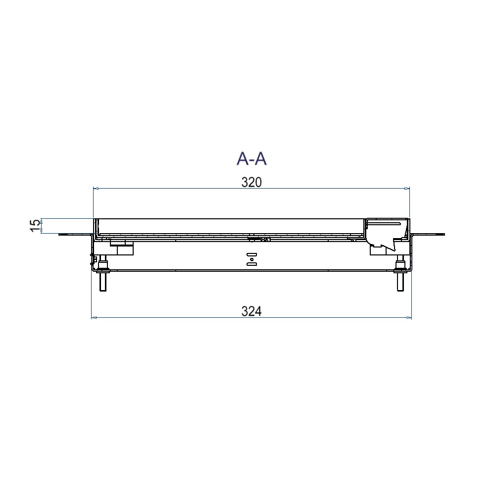 Produktbild UBDK 320 151 - Unterflur-Bodendose UBDK 320 inkl. Deckel mit Kante, 15mm Vertiefung und 1 Schnurauslass