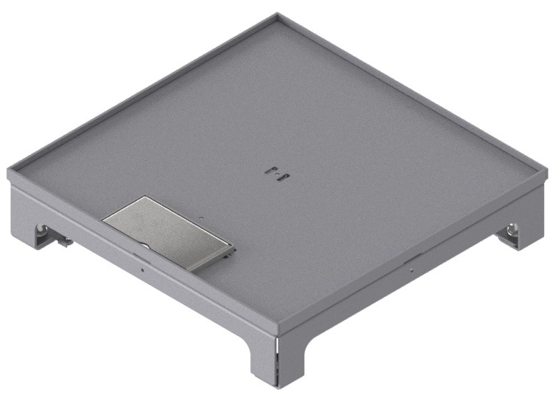 Produktbild UBD 262 255  -  Unterflur-Bodendose UBD 260 inkl. Deckel, flach (SVZ), ohne Kante, 5mm Vertiefung und 1 Schnurauslass