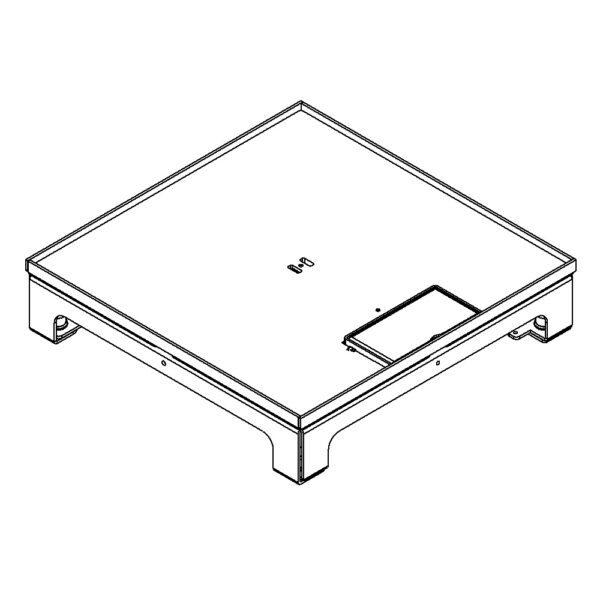 Produktbild UBD 262 255  -  Unterflur-Bodendose UBD 260 inkl. Deckel, flach (SVZ), ohne Kante, 5mm Vertiefung und 1 Schnurauslass