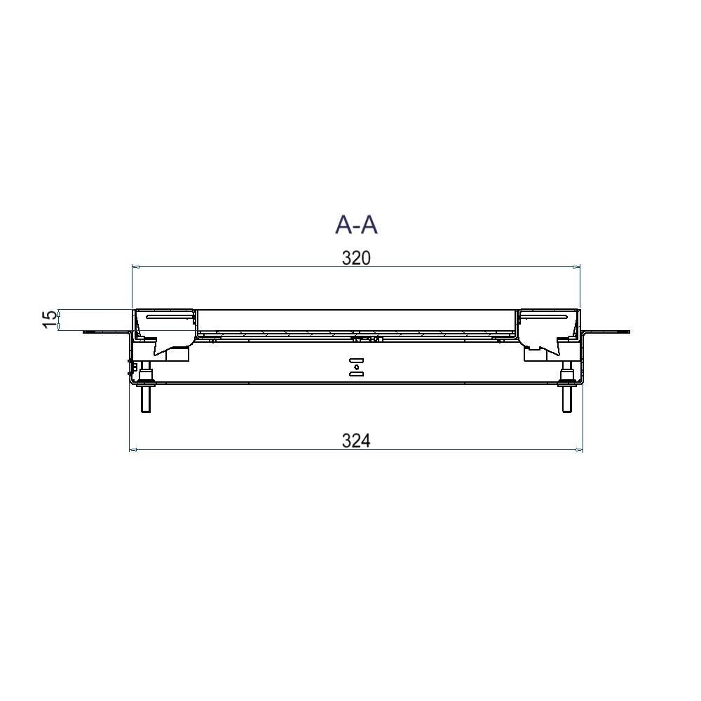 Produktbild UBDK 320 152 - Unterflur-Bodendose UBDK 320 inkl. Deckel mit Kante, 15mm Vertiefung und 2 Schnurauslässen
