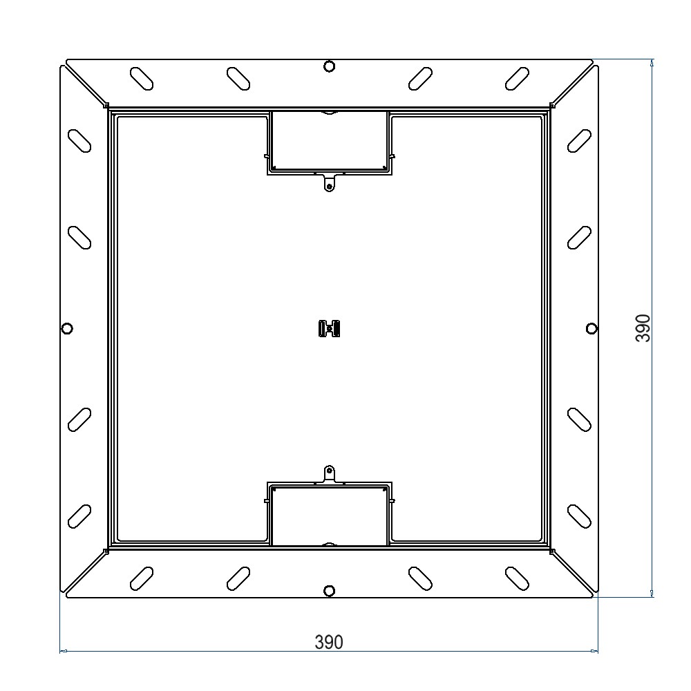 Produktbild UBDK 320 152 - Unterflur-Bodendose UBDK 320 inkl. Deckel mit Kante, 15mm Vertiefung und 2 Schnurauslässen