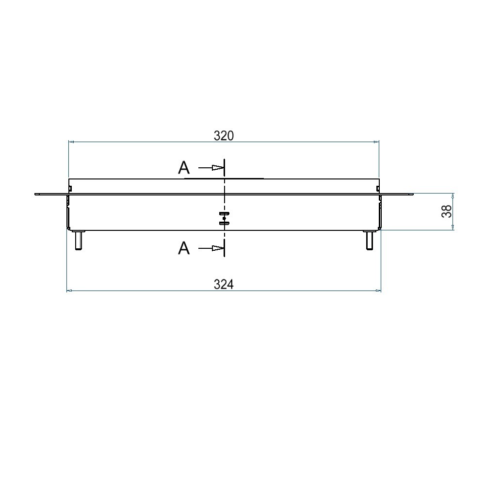 Produktbild UBDK 320 152 - Unterflur-Bodendose UBDK 320 inkl. Deckel mit Kante, 15mm Vertiefung und 2 Schnurauslässen