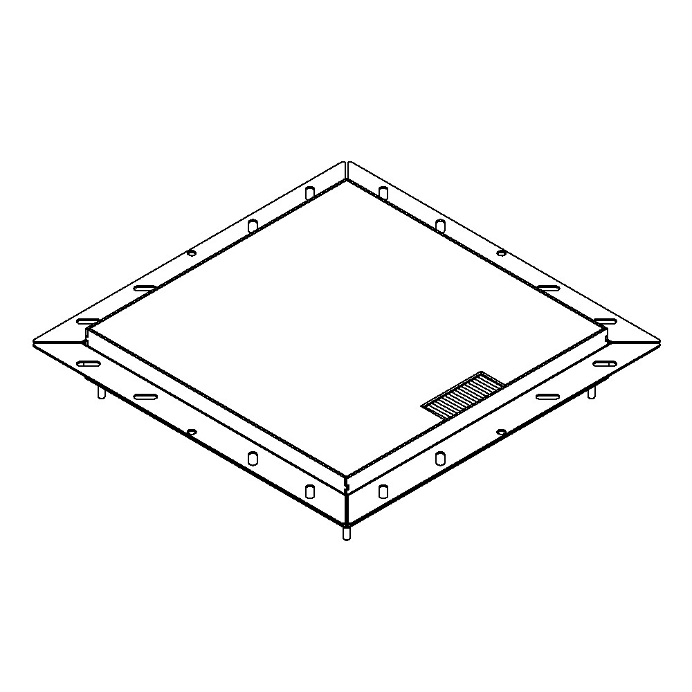 Produktbild UBDK 320 003 - Unterflur-Bodendose UBDK 320 inkl. belegtem Deckel aus Chromstahl, geschliffen, und 1 Bürstenauslass