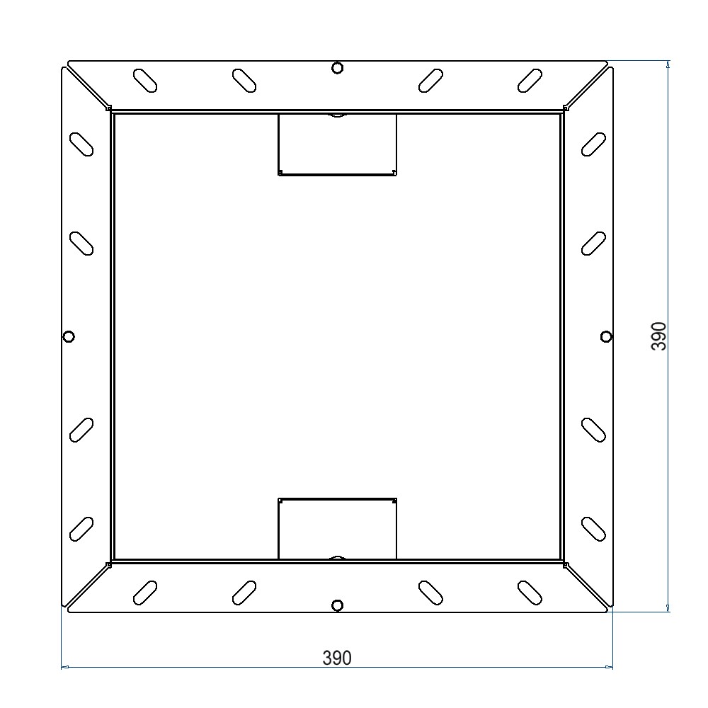 Produktbild UBDK 320 002 - Unterflur-Bodendose UBDK 320 inkl. belegtem Deckel aus Chromstahl, geschliffen, und 2 Schnurauslässen