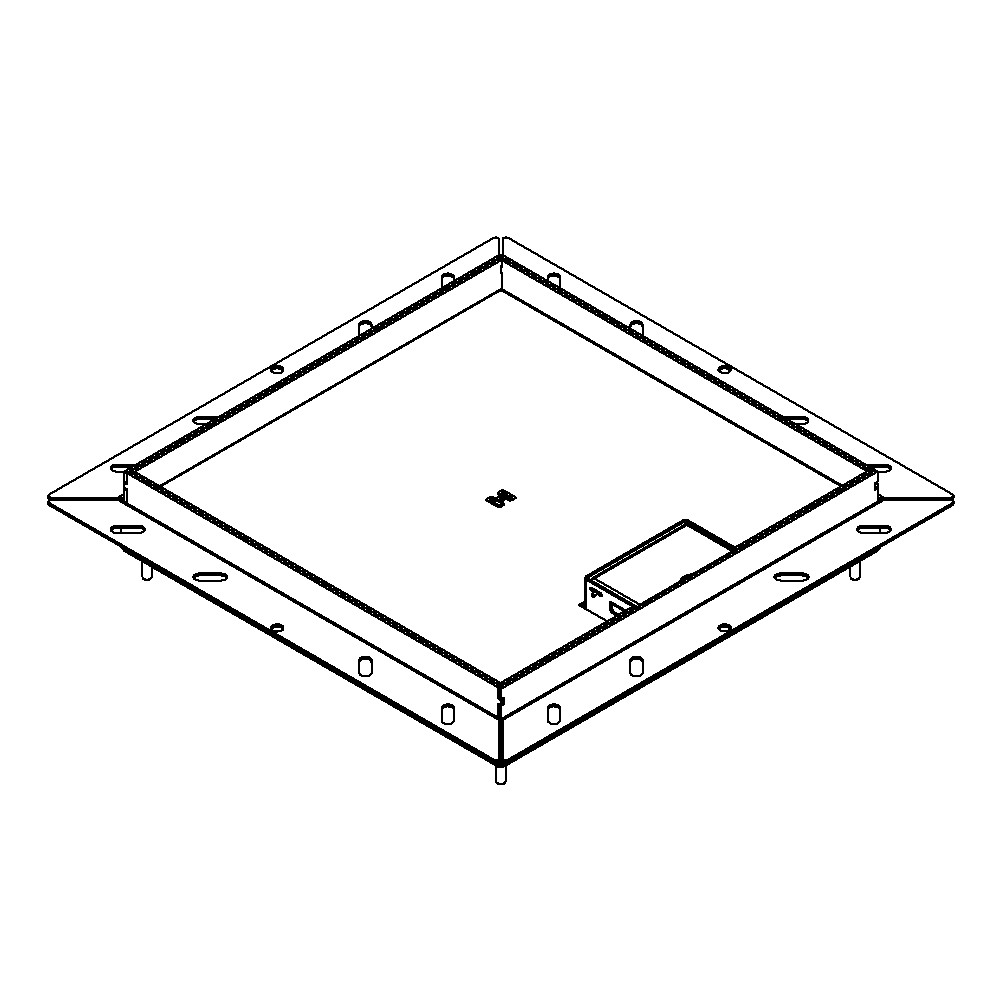 Produktbild UBDK 320 201 - Unterflur-Bodendose UBDK 320 inkl. Deckel mit Kante, 20mm Vertiefung und 1 Schnurauslass