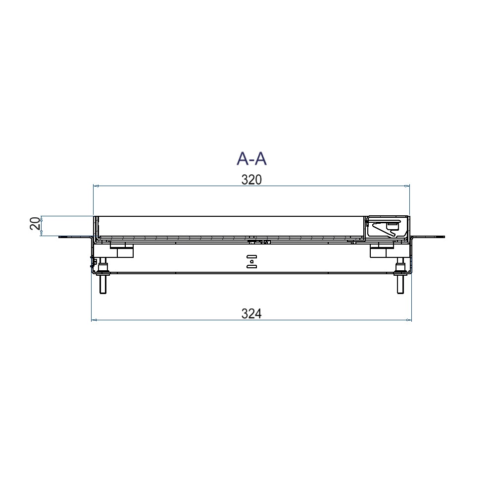 Produktbild UBDK 320 201 - Unterflur-Bodendose UBDK 320 inkl. Deckel mit Kante, 20mm Vertiefung und 1 Schnurauslass