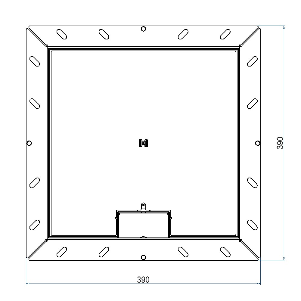 Produktbild UBDK 320 201 - Unterflur-Bodendose UBDK 320 inkl. Deckel mit Kante, 20mm Vertiefung und 1 Schnurauslass