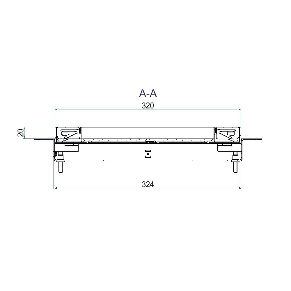 Produktbild UBDK 320 202 - Unterflur-Bodendose UBDK 320 inkl. Deckel mit Kante, 20mm Vertiefung und 2 Schnurauslässen
