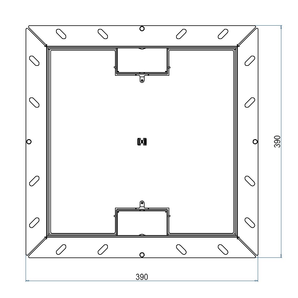 Produktbild UBDK 320 202 - Unterflur-Bodendose UBDK 320 inkl. Deckel mit Kante, 20mm Vertiefung und 2 Schnurauslässen