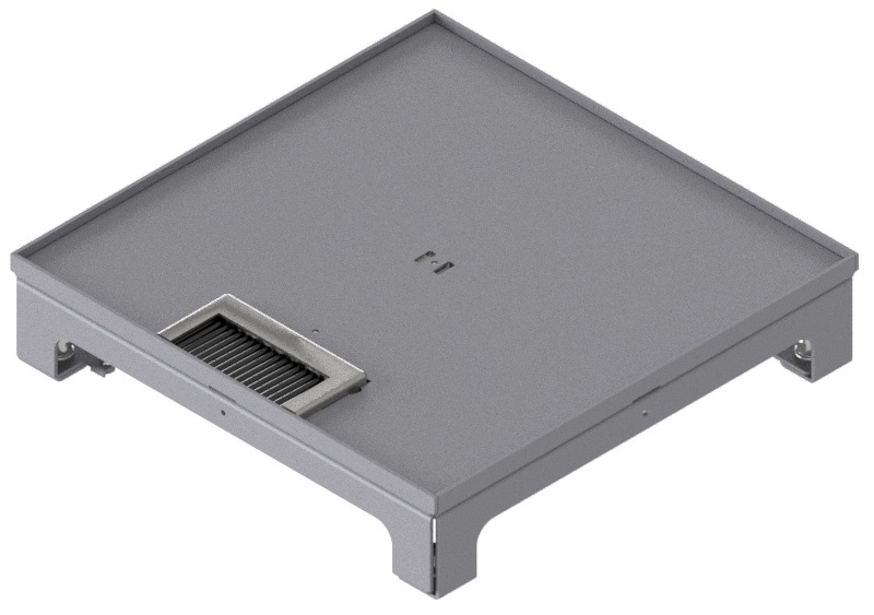 Produktbild UBD 262 256  -  Unterflur-Bodendose UBD 260 inkl. Deckel, flach (SVZ), ohne Kante, 5mm Vertiefung und 1 Bürstenauslass