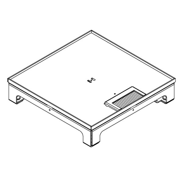 Produktbild UBD 262 256  -  Unterflur-Bodendose UBD 260 inkl. Deckel, flach (SVZ), ohne Kante, 5mm Vertiefung und 1 Bürstenauslass