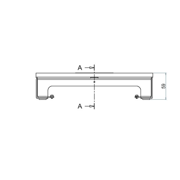 Produktbild UBD 262 256  -  Unterflur-Bodendose UBD 260 inkl. Deckel, flach (SVZ), ohne Kante, 5mm Vertiefung und 1 Bürstenauslass