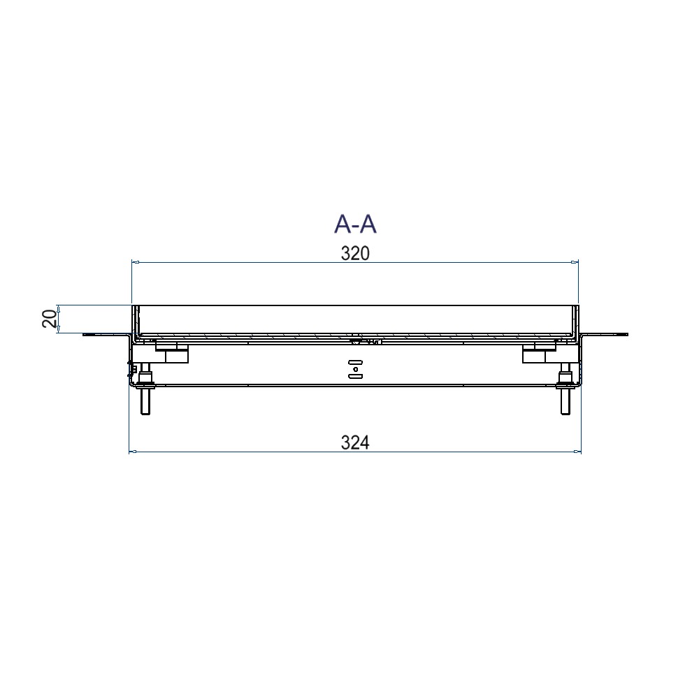Produktbild UBDK 320 200 - Unterflur-Bodendose UBDK 320 inkl. Blinddeckel mit Kante und 20mm Vertiefung