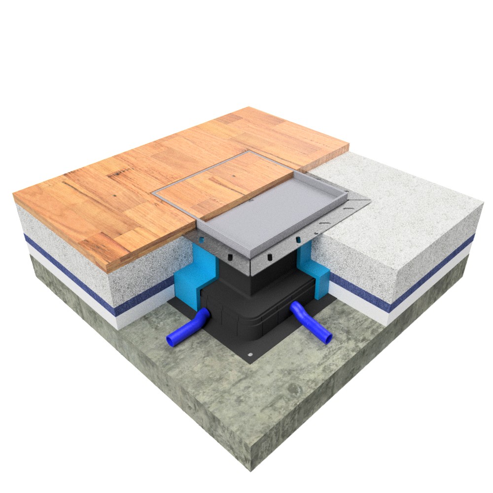 Produktbild UBDK 320 200 - Unterflur-Bodendose UBDK 320 inkl. Blinddeckel mit Kante und 20mm Vertiefung