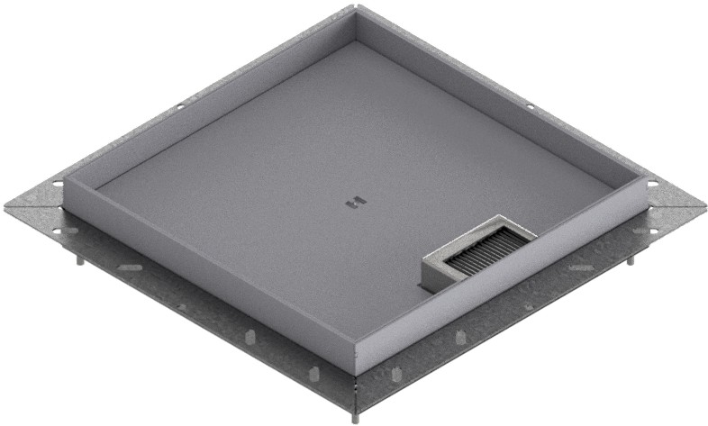 Produktbild UBDK 320 253  -  Unterflur-Bodendose UBDK 320 inkl. Deckel mit Kante, 25mm Vertiefung und 1 Bürstenauslass